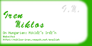 iren miklos business card